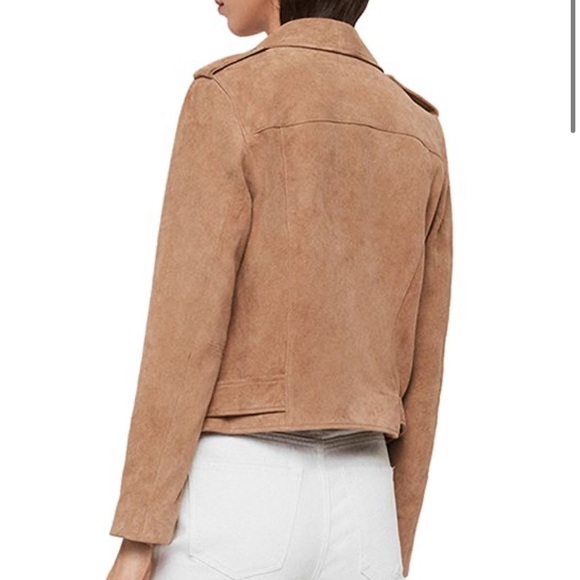 All Saints Plait Balfern Suede Biker Jacket - Picture 2 of 8
